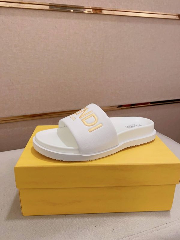 Fendi Roma Slides White