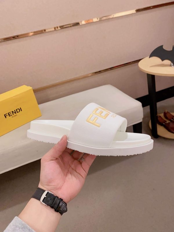 Fendi Roma Slides White