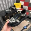 Fendi Roma Sneaker in Beige FF Jacquard and Black Leather,