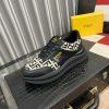 Fendi Roma Sneaker in Beige FF Jacquard and Black Leather,