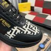 Fendi Roma Sneaker in Beige FF Jacquard and Black Leather,