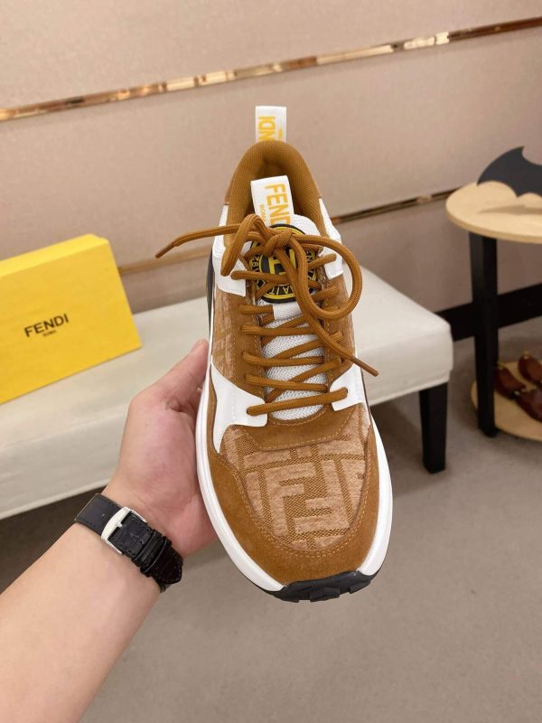 Fendi Run Sneakers in Brown