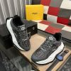 Fendi Chunky Sneaker in Grey FF Jacquard and Grey Leather