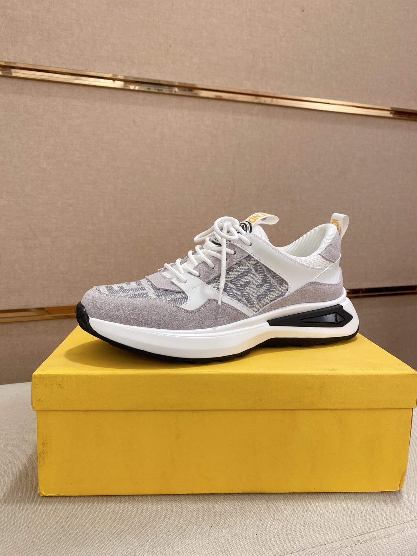 Fendi Run Sneakers in Offwhite 2 Fendi Run Sneakers in Offwhite - Image 2