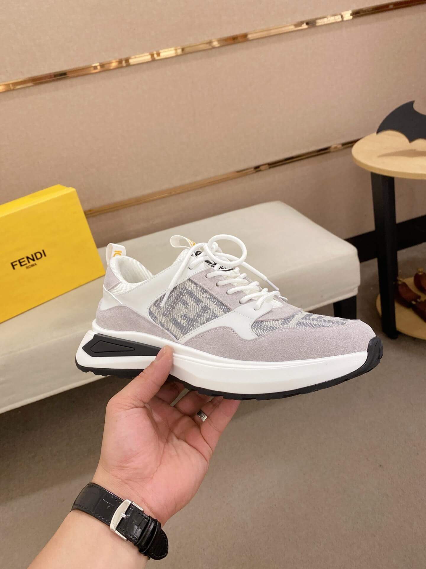 Fendi Run Sneakers in Offwhite 9 Fendi Run Sneakers in Offwhite - Image 9