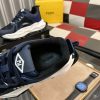 Fendi Chunky Sneaker in Black FF Jacquard and Blue Leather