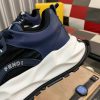 Fendi Chunky Sneaker in Black FF Jacquard and Blue Leather