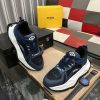 Fendi Chunky Sneaker in Black FF Jacquard and Blue Leather