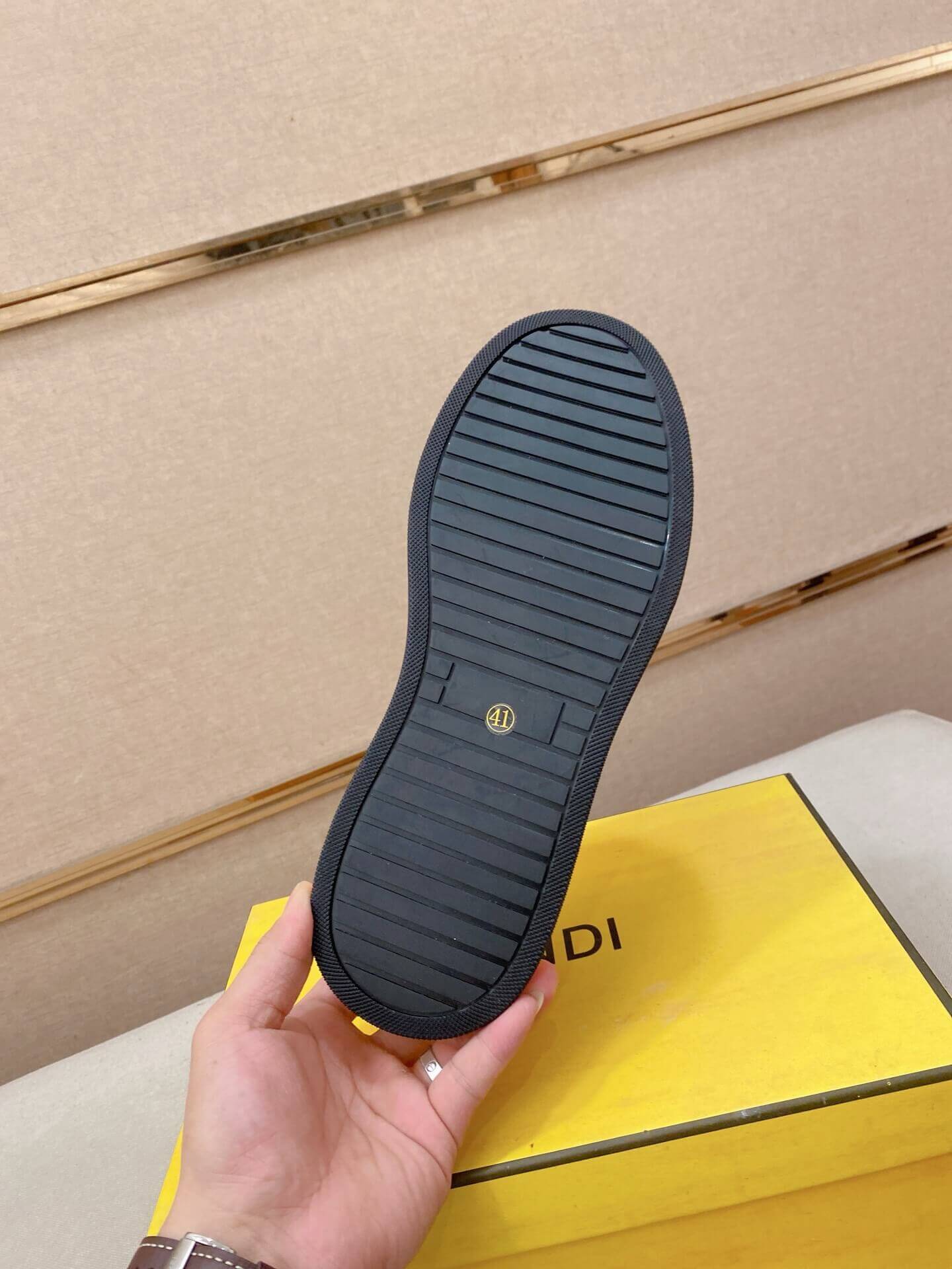 Black & White Fendi Flow Sneaker or a similar low-top lace-up style featuring the signature FF motif. 6 Black & White Fendi Flow Sneaker or a similar low-top lace-up style featuring the signature FF motif. - Image 6