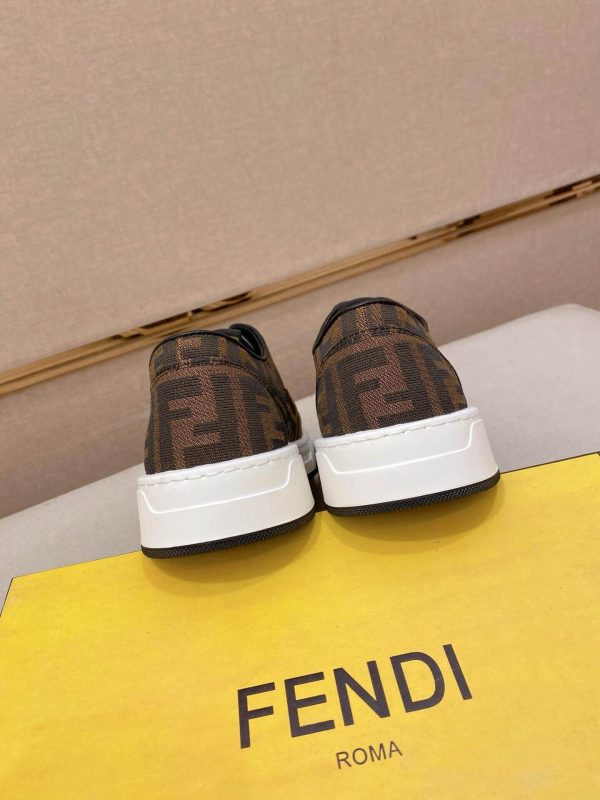 Brown & Black Fendi Flow Sneaker or a similar low-top lace-up style featuring the signature FF motif.