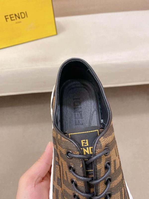 Brown & Black Fendi Flow Sneaker or a similar low-top lace-up style featuring the signature FF motif.