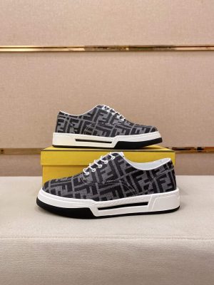 Black & White Fendi Flow Sneaker low-top lace-up style featuring the signature FF motif.