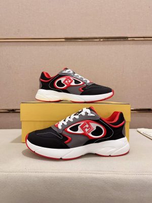 Fendi Forward Sneakers in Grey and Red