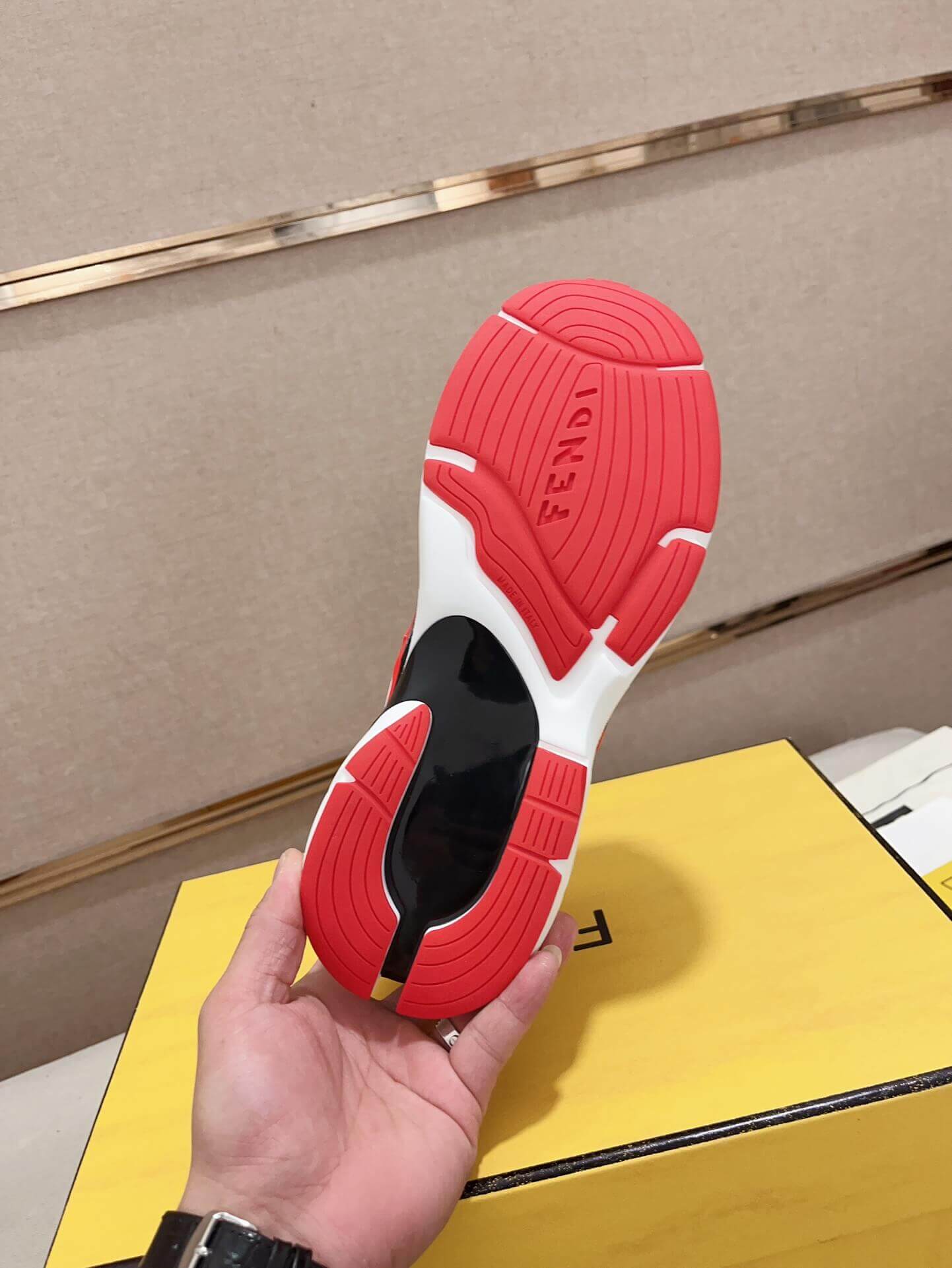 Fendi Forward Sneakers in Grey and Red 7 Fendi Forward Sneakers in Grey and Red - Image 7