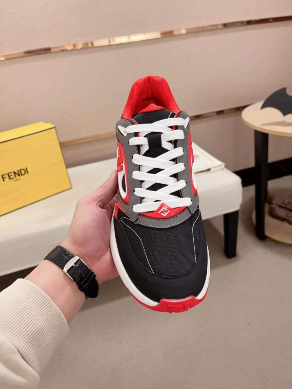 Fendi Forward Sneakers in Grey and Red