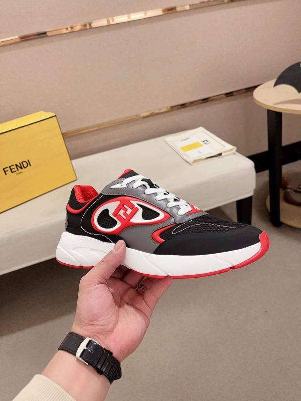 Fendi Forward Sneakers in Grey and Red