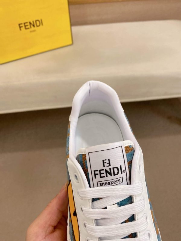 Fendi Green and Brown FF Jacquard Sneakers