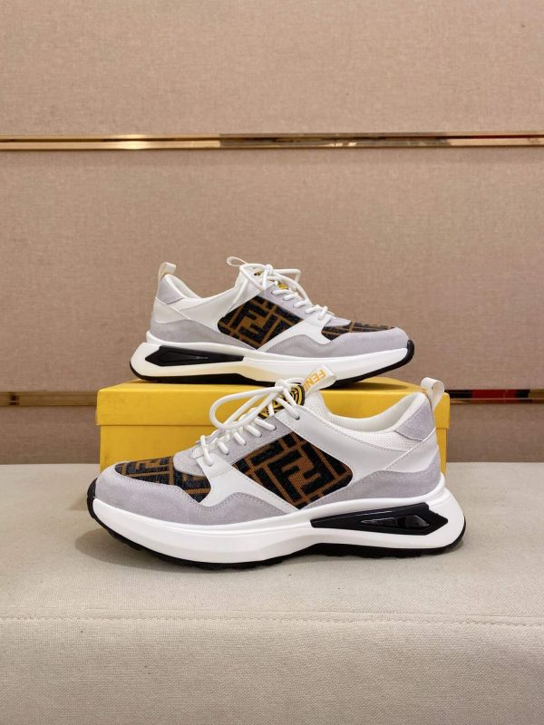 Fendi Run Sneakers in Brown and Grey