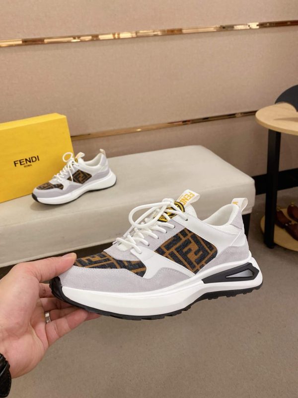 Fendi Run Sneakers in Brown and Grey