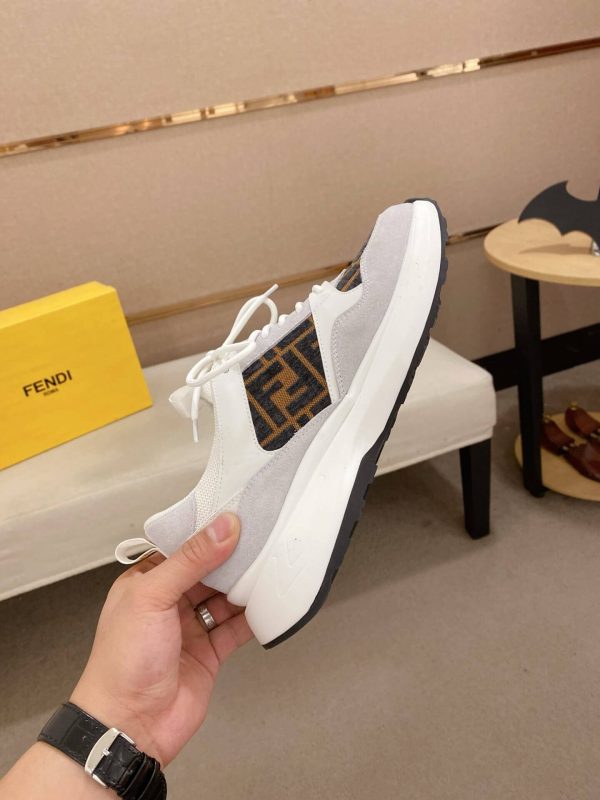 Fendi Run Sneakers in Brown and Grey
