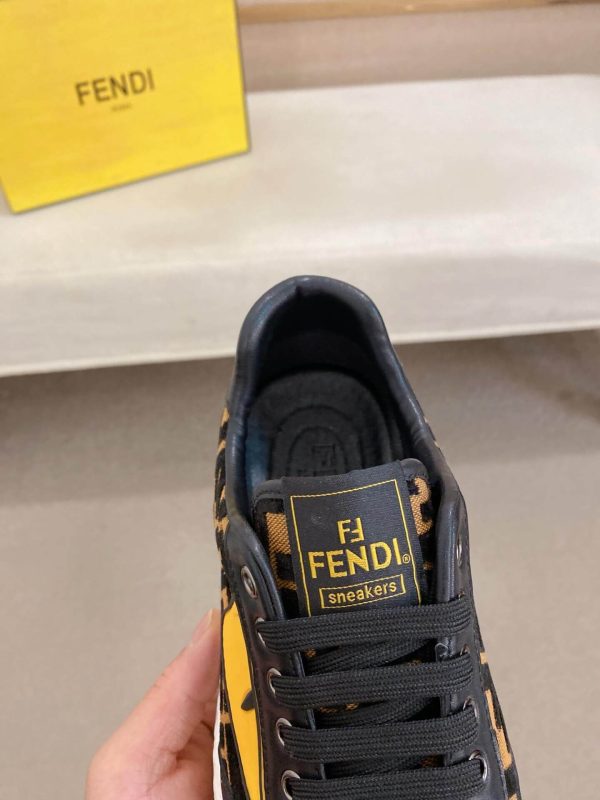 Fendi Brown and Black FF Jacquard Match Sneakers