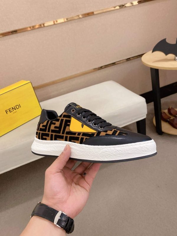 Fendi Brown and Black FF Jacquard Match Sneakers