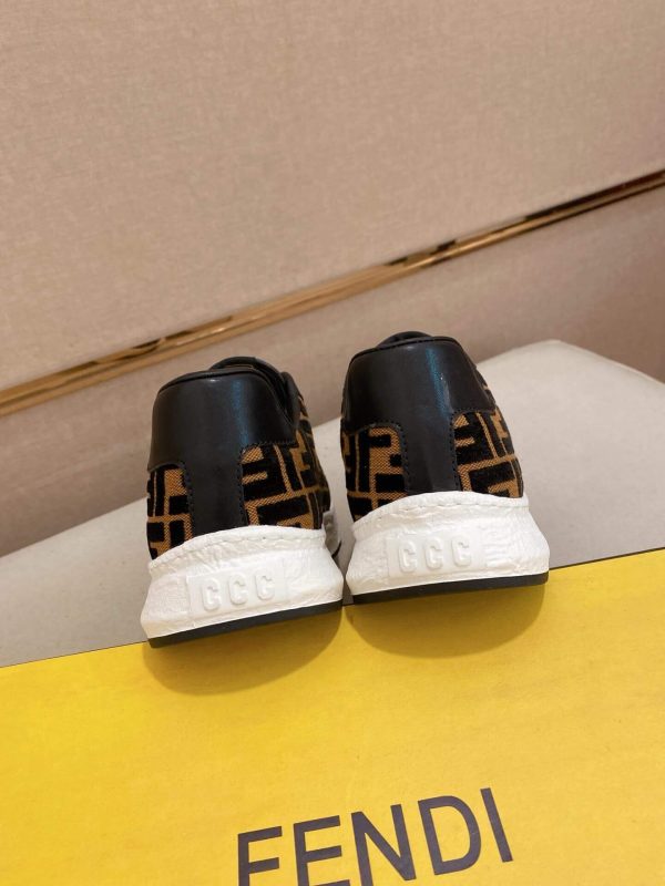 Fendi Brown and Black FF Jacquard Match Sneakers