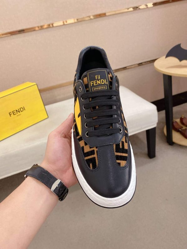 Fendi Brown and Black FF Jacquard Match Sneakers