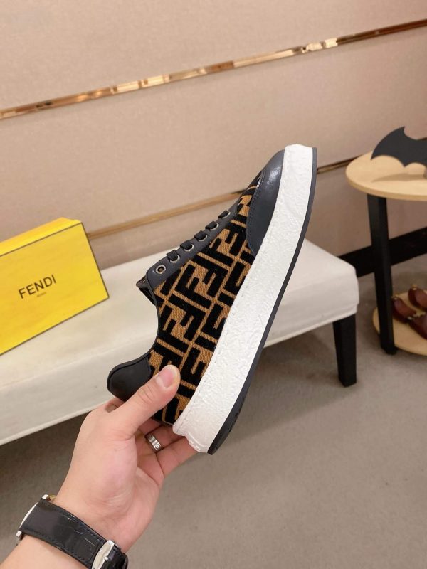 Fendi Brown and Black FF Jacquard Match Sneakers