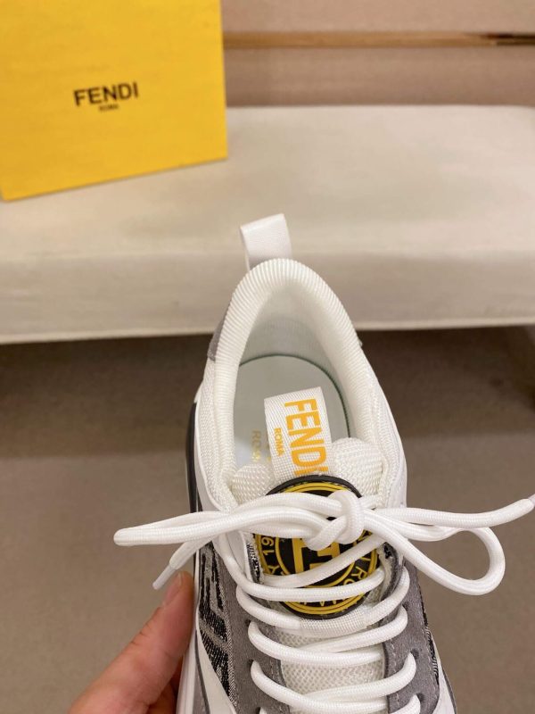 Fendi Run Sneaker in White and Grey