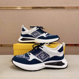 Fendi Run Sneakers in Blue and White