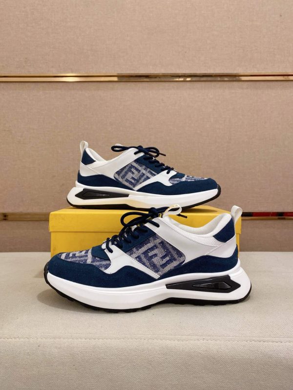Fendi Run Sneakers in Blue and White