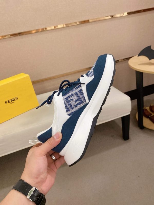 Fendi Run Sneakers in Blue and White