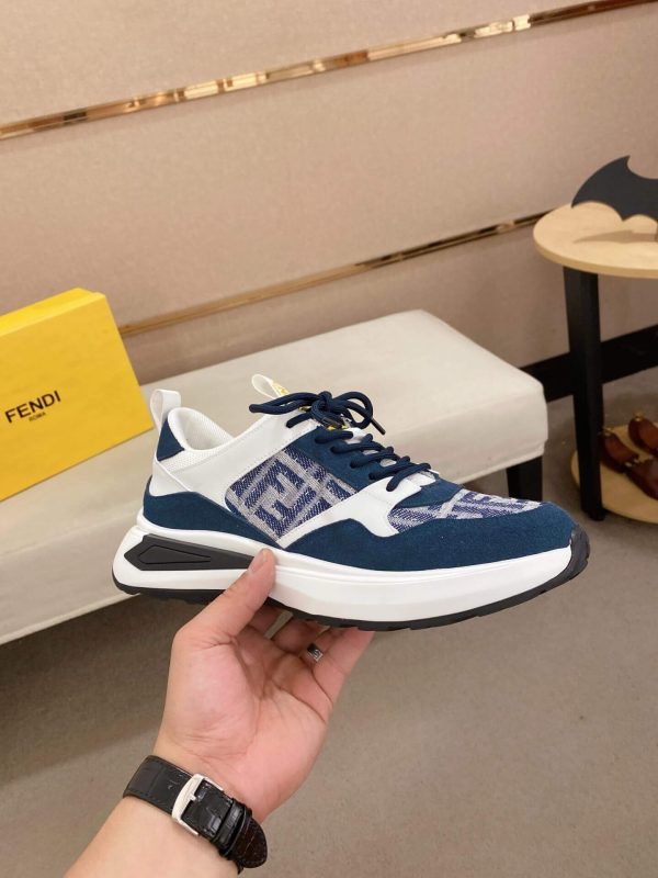 Fendi Run Sneakers in Blue and White