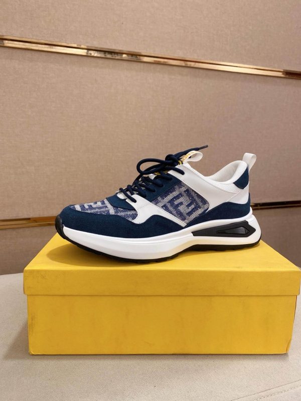 Fendi Run Sneakers in Blue and White
