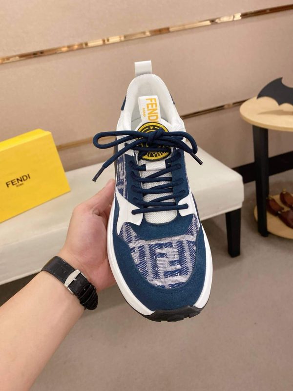 Fendi Run Sneakers in Blue and White