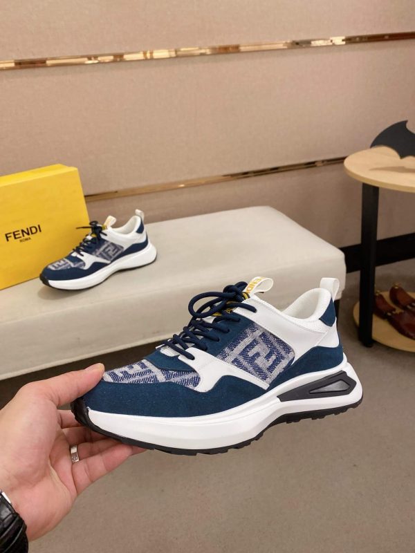 Fendi Run Sneakers in Blue and White
