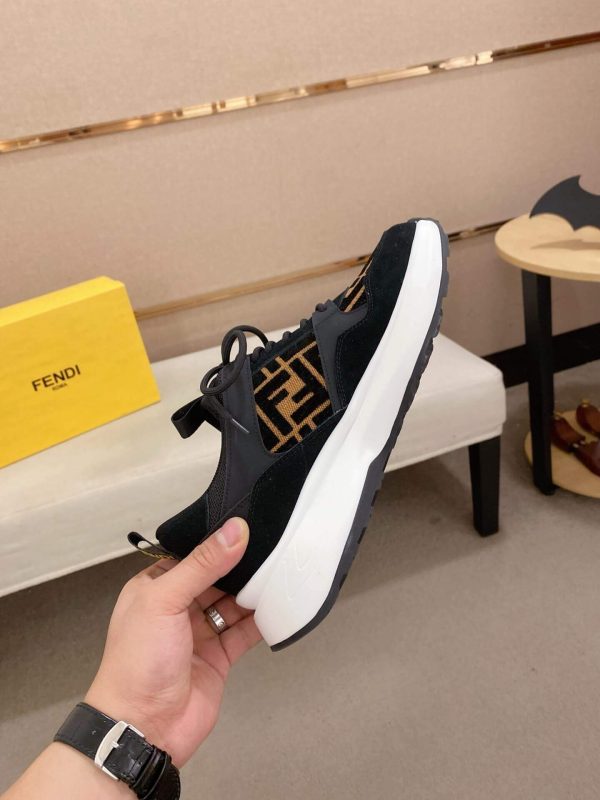 Fendi Brown FF Jacquard Run Sneakers