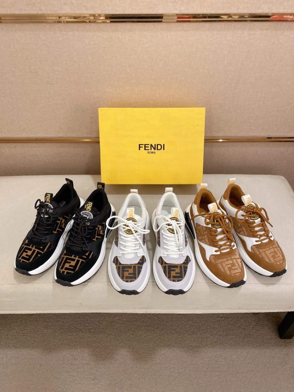 Fendi Brown FF Jacquard Run Sneakers