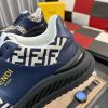 Fendi Roma Sneaker in Beige FF Jacquard and Blue Leather