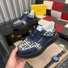 Fendi Roma Sneaker in Beige FF Jacquard and Blue Leather