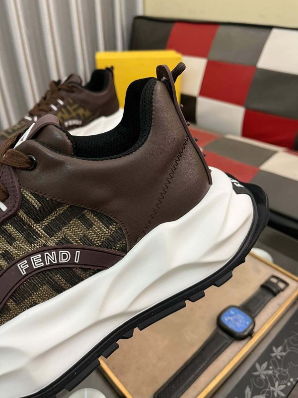 Fendisneaker_specificallytheFendiFFlogolow-topsneaker_1 Fendi Chunky Sneaker in Green FF Jacquard and Brown Leather