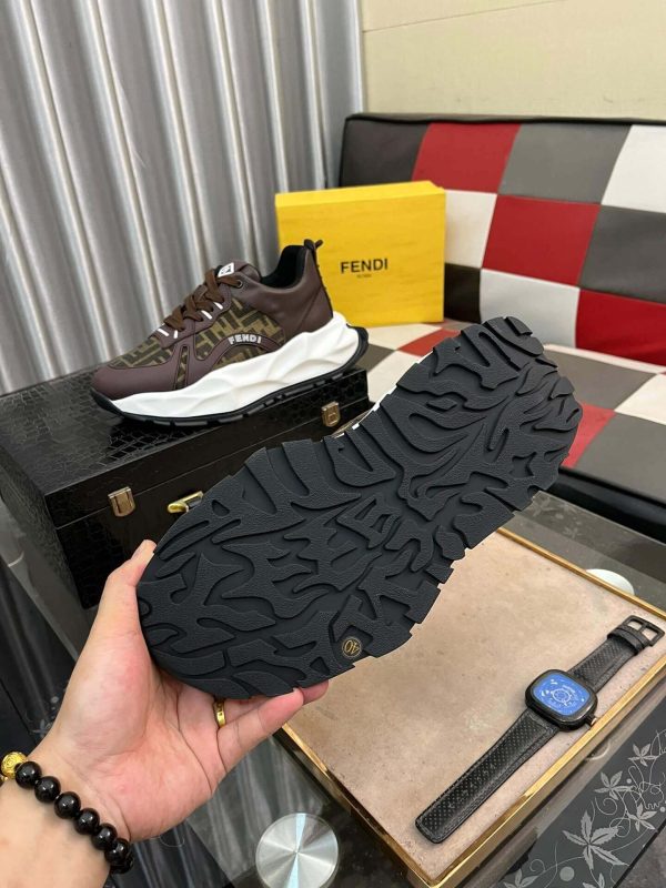 Fendisneaker_specificallytheFendiFFlogolow-topsneaker_3 Fendi Chunky Sneaker in Green FF Jacquard and Brown Leather