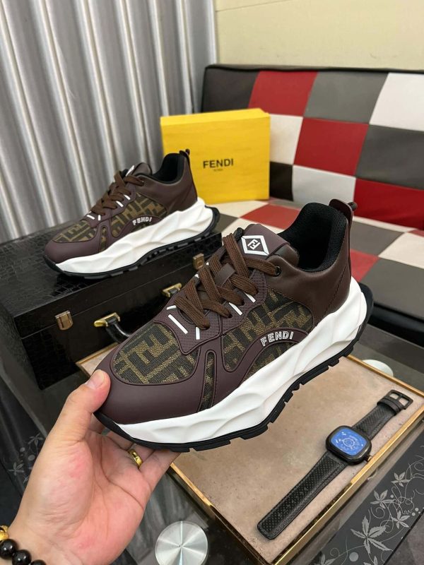 Fendisneaker_specificallytheFendiFFlogolow-topsneaker_6 Fendi Chunky Sneaker in Green FF Jacquard and Brown Leather