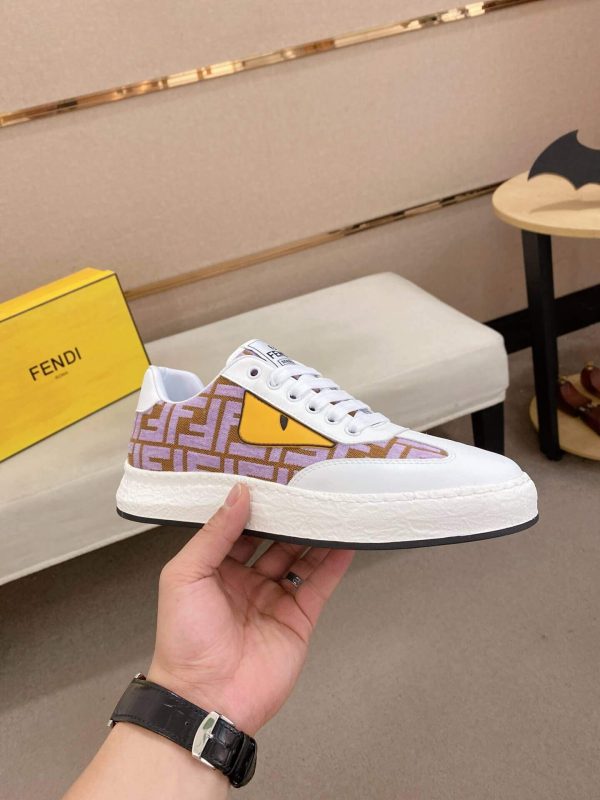 Fendi Purple and Brown FF Jacquard Sneakers