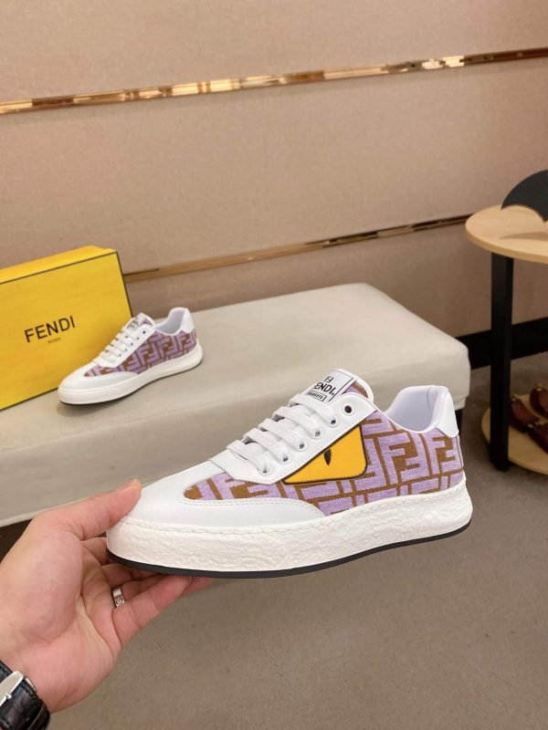 Fendi Purple and Brown FF Jacquard Sneakers