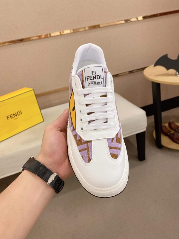 Fendi Purple and Brown FF Jacquard Sneakers
