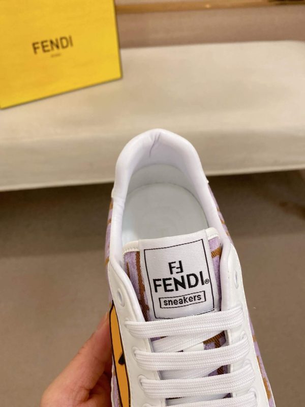Fendi Purple and Brown FF Jacquard Sneakers