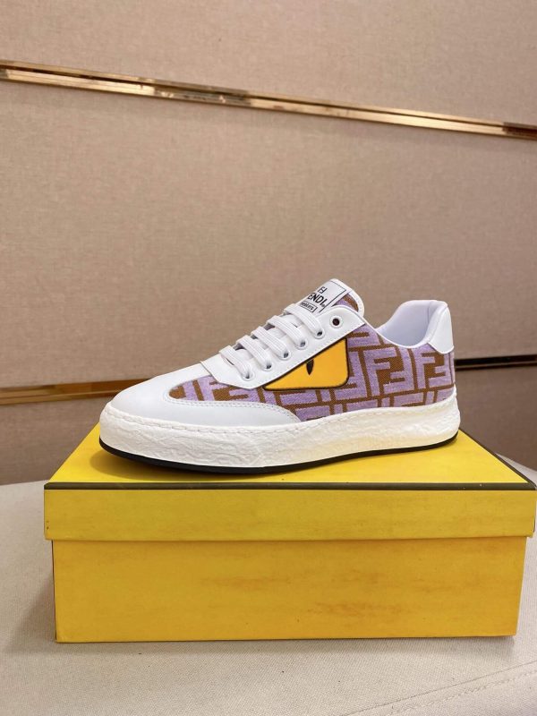 Fendi Purple and Brown FF Jacquard Sneakers