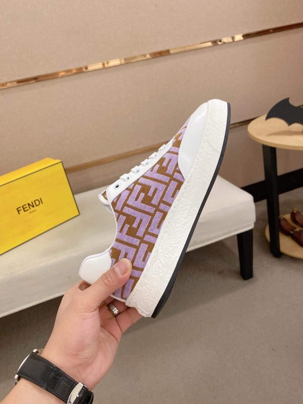 Fendi Purple and Brown FF Jacquard Sneakers